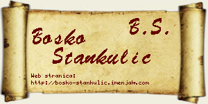 Boško Stankulić vizit kartica